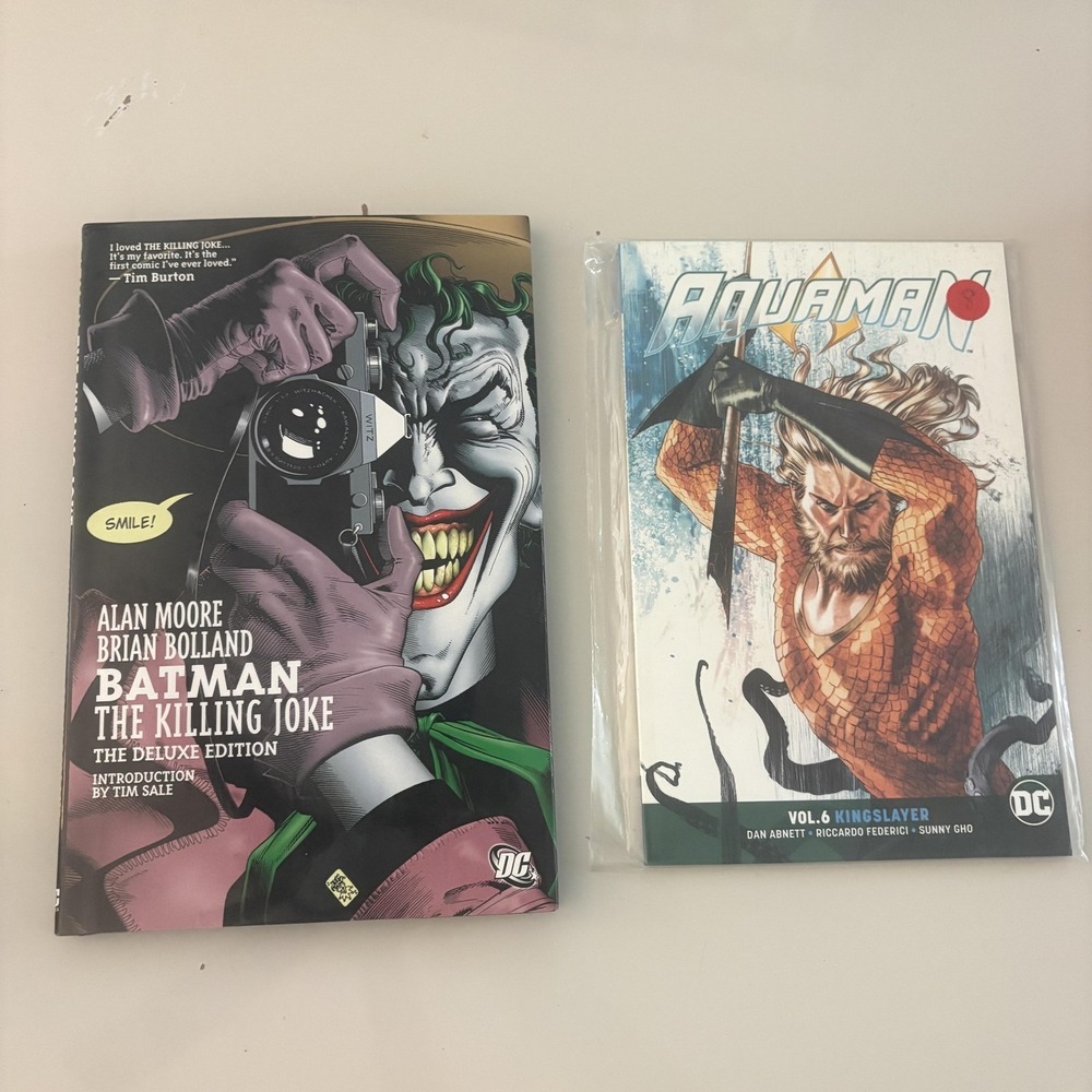Batman The Killing Joke Deluxe & Aquaman Vol 6 DC Lot 2 Graphic Novels Comics